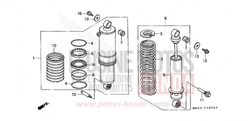 COUSSIN ARRIERE (GL1500J/K/L/AM/SEM) GL1500K de 1989